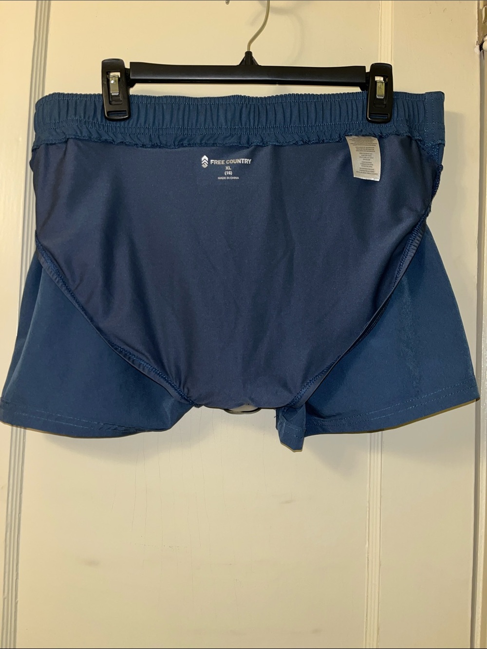 Free Country Blue Athletic Swim Shorts with White Stitching - Picture 4 of 6